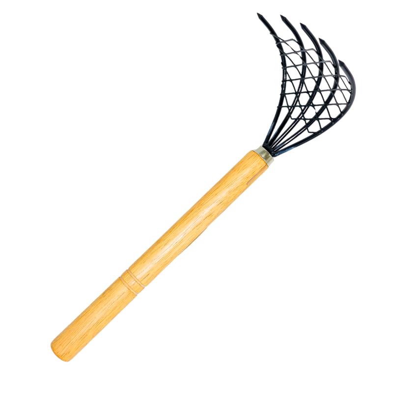 長木柄釘耙附網